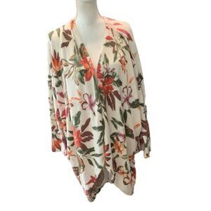 ELDRIDGE Plus Size Women's Floral Kimono Duster Cardigan NEW